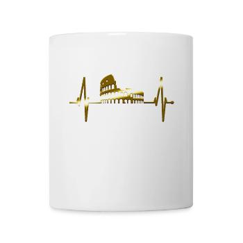 Rom Kolosseum Herzschlag Roma Skyline Rome Italien - Tasse - Weiß - Vorne