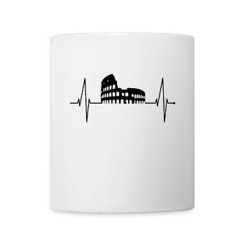 Rom Kolosseum Herzschlag Roma Skyline Rome Italien - Tasse - Weiß - Vorne