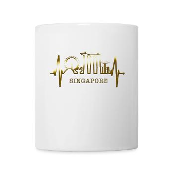 Singapore Skyline Heartbeat Asia I Love Singapore - Mug blanc - blanc - Devant