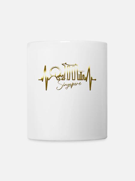 Singapur Skyline Herzschlag Asien I Love Singapore - Tasse - Weiß