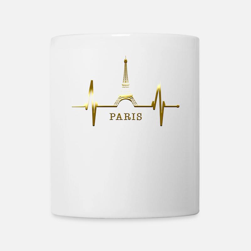 Paris Skyline Heartbeat Tour Eiffel France - Mug blanc - blanc