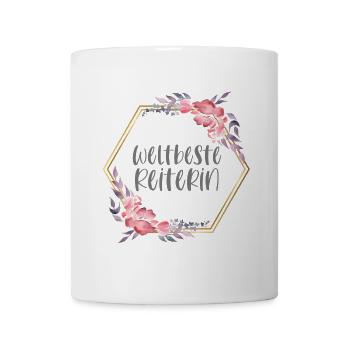 Reiterin Reiten Pferde Pferdemädchen Geschenk - Tasse - Weiß - Vorne