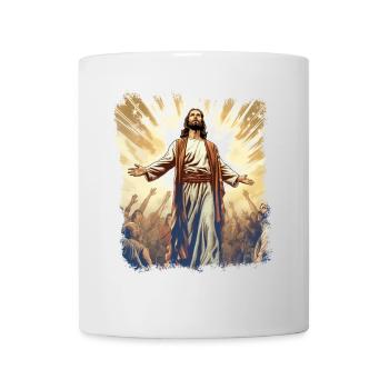 Jésus brille dans la lumière céleste de l’espérance - Mug blanc - blanc - Devant