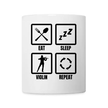 Food Sleep Violin Repeat - Mug - white - Front
