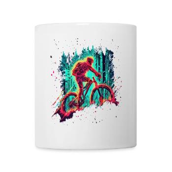 Mystischer Mountainbiker Downhill MTB - Tasse - Weiß - Vorne
