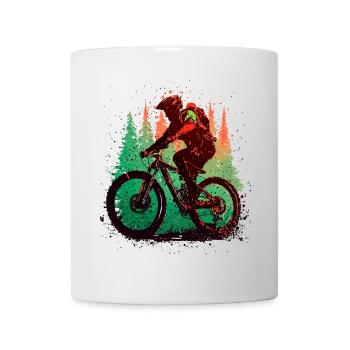 Vintage VTT VTT Cycliste de descente - Mug blanc - blanc - Devant