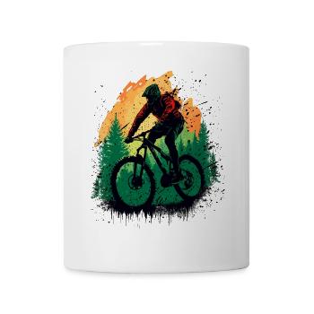 Vintage VTT VTT Cycliste de descente - Mug blanc - blanc - Devant