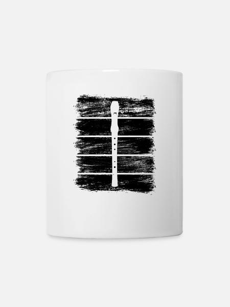 Flöte Skizze - Tasse - Weiß