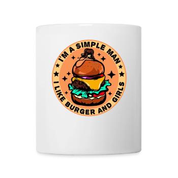 Burger Cheeseburger love - simple man - Mug - white - Front