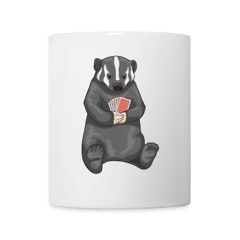 Dachs Poker Pokerkarten - Tasse - Weiß - Vorne