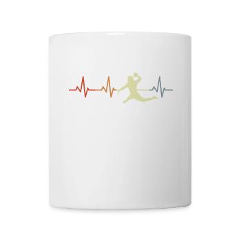 Ligne de cœur de joueur de handball vintage - Mug blanc - blanc - Devant
