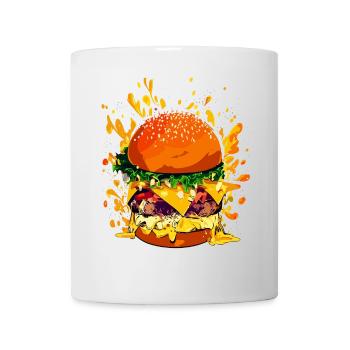 Extravaganter Cheeseburger mit Käse Splatter - Tasse - Weiß - Vorne