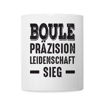 Boule Präzision Leidenschaft Sieg! Bouler Spruch - Tasse - Weiß - Vorne