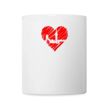 Duisburg Skyline Herzschlag Puls Herz Ruhrpott Fan - Tasse - Weiß - Vorne