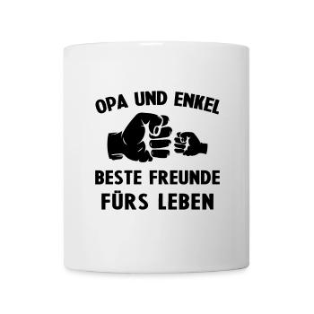 Opa und enkel beste freunde fürs leben comic baby - Tasse - Weiß - Vorne