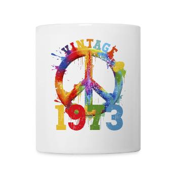 Vintage Peace Regenbogen 1973 Splash - Tasse - Weiß - Vorne