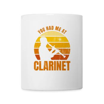 Du hattest mich bei Klarinette - Tasse - Weiß - Vorne