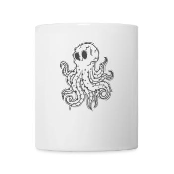 Krake Grusel Gothic Styl - Tasse - Weiß - Vorne