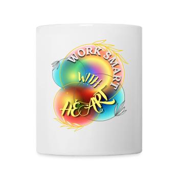 work smart with heart - Tasse - Weiß - Vorne