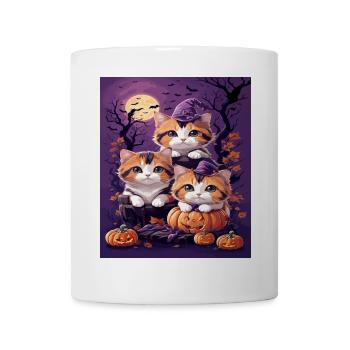 Trio de Chatons au style d'Halloween - Mug blanc - blanc - Devant