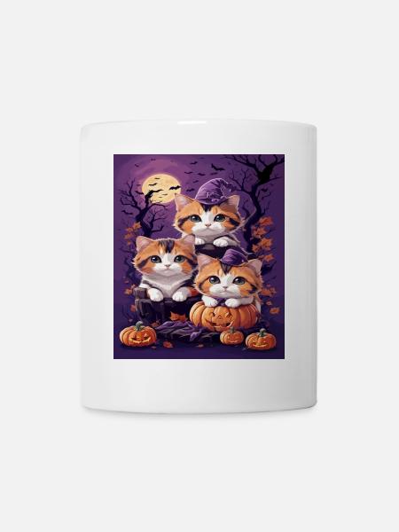 Trio von Kätzchen im Halloween-Stil - Tasse - Weiß