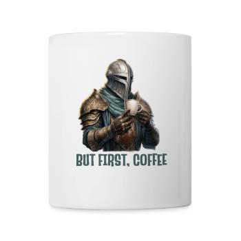 Ritter But First Coffee Fantasy RPG Shirt - Mug - white - Front