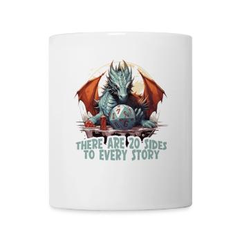 20 Seiten Einer Geschichte W20 RPG Shirt - Tasse - Weiß - Vorne