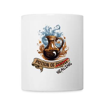Kaffee Oder Heiltrank Fantasy RPG Shirt - Tasse - Weiß - Vorne