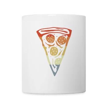 Tranche de pizza rétro - Mug blanc - blanc - Devant