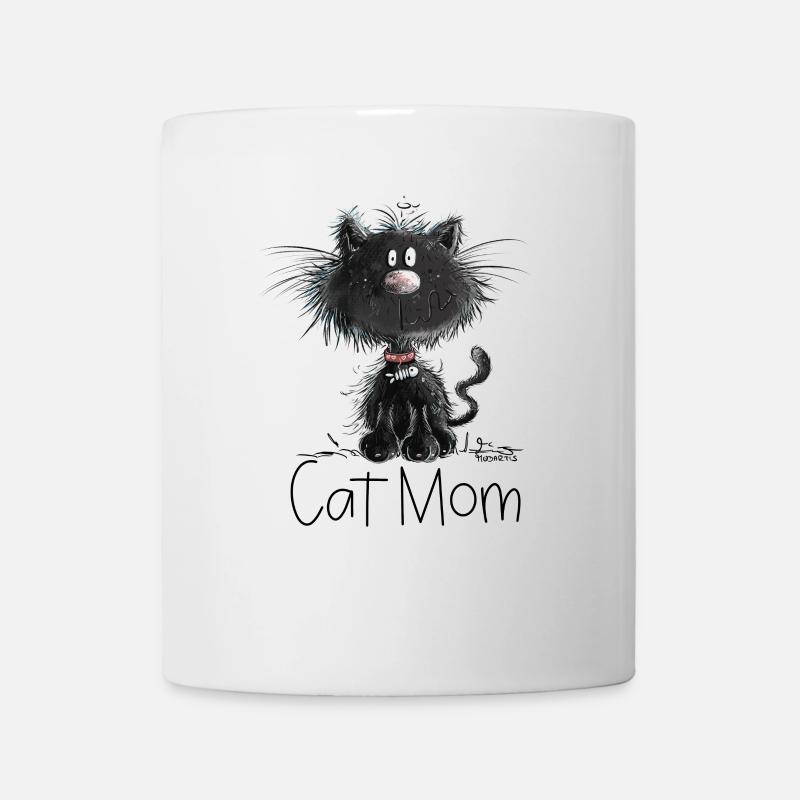 Drôle de chat noir avec des chats maman disant - Mug blanc - blanc