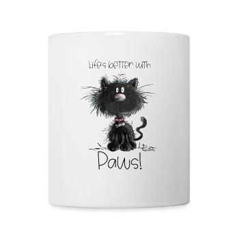 Droll chat noir avec des chats disant - Mug blanc - blanc - Devant