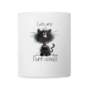 Droll chat noir avec des chats disant - Mug blanc - blanc - Devant