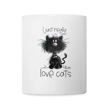 Droll chat noir avec des chats disant - Mug blanc - blanc - Devant