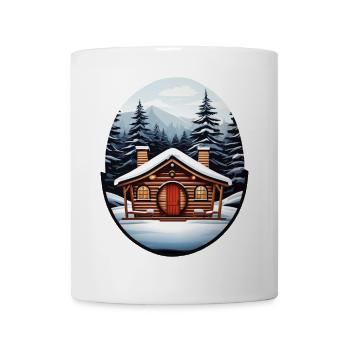Wooden house, Christmas hut - Mug - white - Front