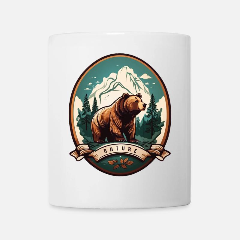 Habitant de la forêt ours brun - Mug blanc - blanc