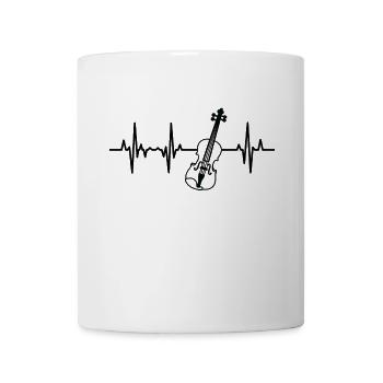 Geige EKG Herzklopfen - Tasse - Weiß - Vorne