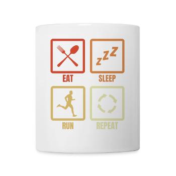 Eat Sleep Run Repeat - Tasse - Weiß - Vorne