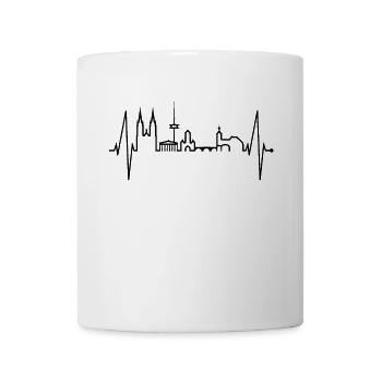 Regensburg Skyline Herzschlag Liebe Regensburger - Tasse - Weiß - Vorne
