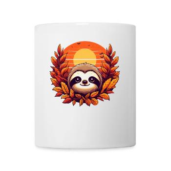Herbst-Faultier mit buntem Laub: Ein süßes und - Tasse - Weiß - Vorne