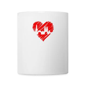 Brême Skyline Brême Heartbeat Fan Heart Love - Mug blanc - blanc - Devant