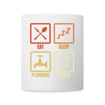 Manger, dormir, plomber, répéter - Mug blanc - blanc - Devant