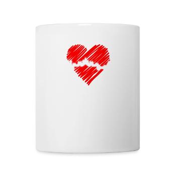 Budapest Skyline Herzschlag Ungarn Herz Budapester - Tasse - Weiß - Vorne