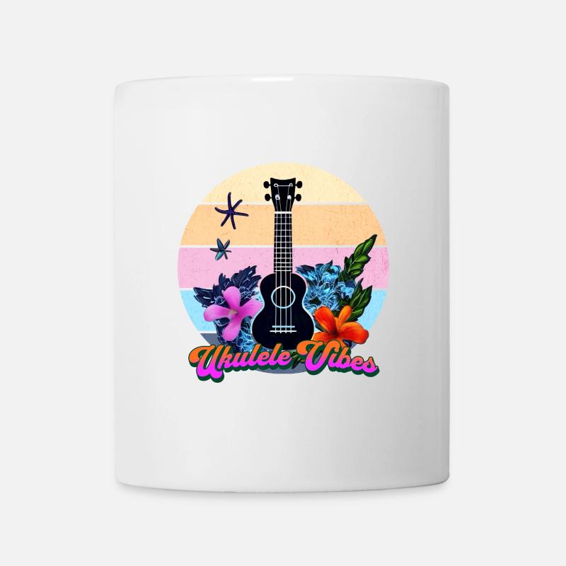 Ukulele Vibes Retro Tropic Circle - Mug - white