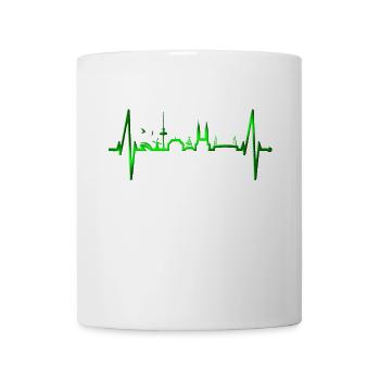 Brême Skyline Brême Heartbeat Fan Heart Love - Mug blanc - blanc - Devant