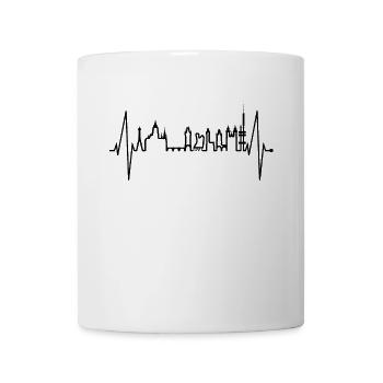 Prag Skyline Herzschlag Tschechien Herz Love Praha - Tasse - Weiß - Vorne