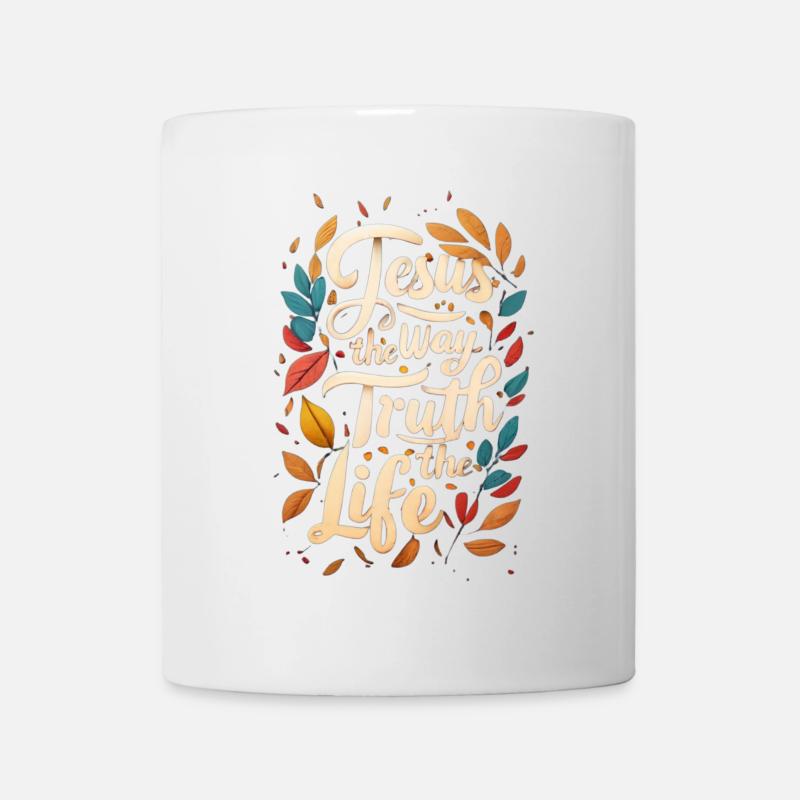 Jesus Way Truth Life Leaf Art - Mug - white