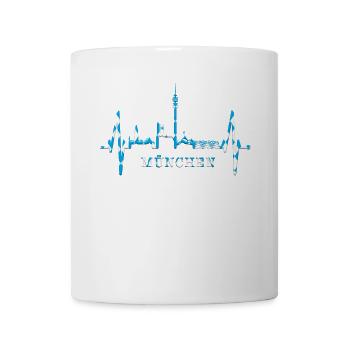 Munich Skyline Heartbeat Bavaria Fan Love Munich - Mug blanc - blanc - Devant