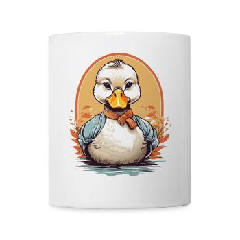Cute duck with bow - Mug - white - Front