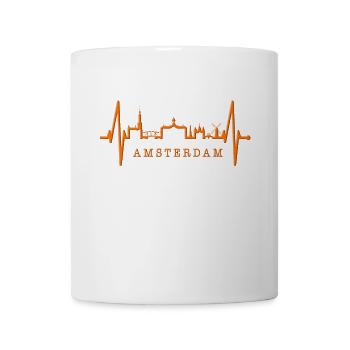 Amsterdam Skyline Pays-Bas Heartbeat Holland - Mug blanc - blanc - Devant