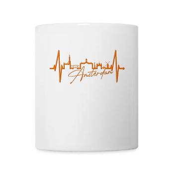 Amsterdam Skyline Pays-Bas Heartbeat Holland - Mug blanc - blanc - Devant
